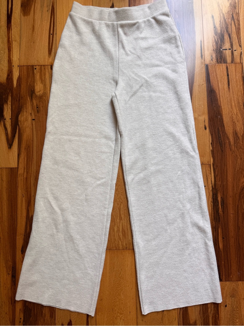 Zara Cozy Cream Wide-Leg Knit Sweatpants NWT size Medium
